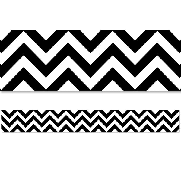 Black Chevron EZ Border, 48 Feet