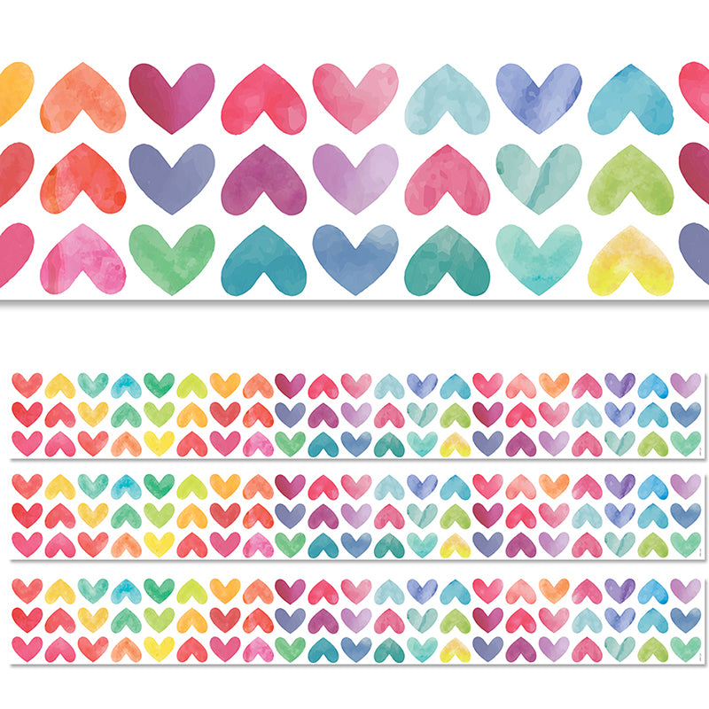 Colorful Hearts EZ Border, 48 Feet, 3 Packs