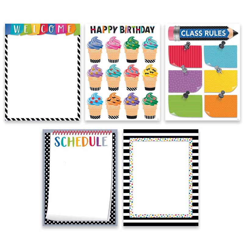 Bold & Bright Classroom Essentials 5-Chart Pack