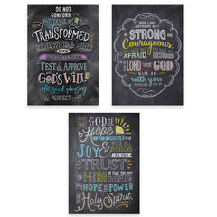 Bible Verses in Chalk Rejoice Inspire U Poster 3-Pack