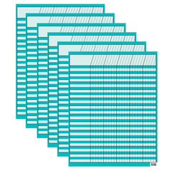 Turquoise Incentive Chart, 17" x 22", Pack of 6