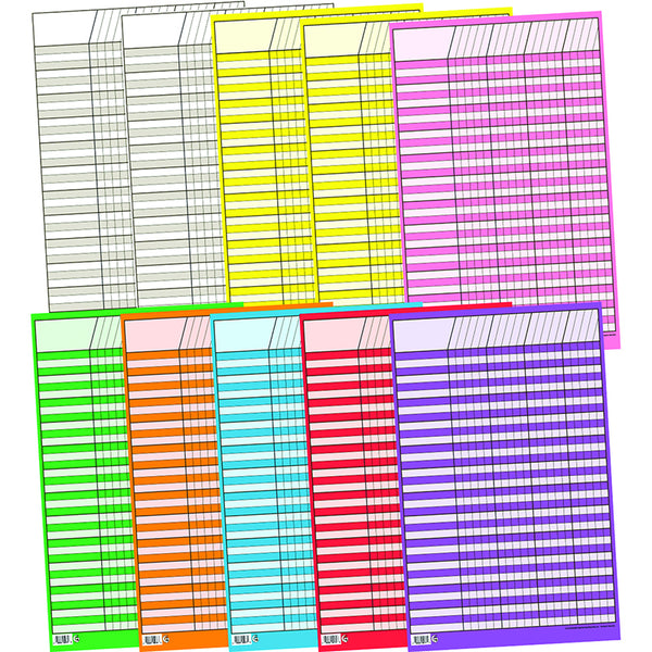 Small Vertical Incentive Charts, Variety Pack, 14" x 22", Set of 10