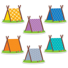 Woodland Friends Pup Tents 6" Designer Cut-Outs, 36 Per Pack