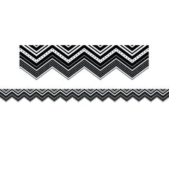 BW Chevron Border, 35 Feet