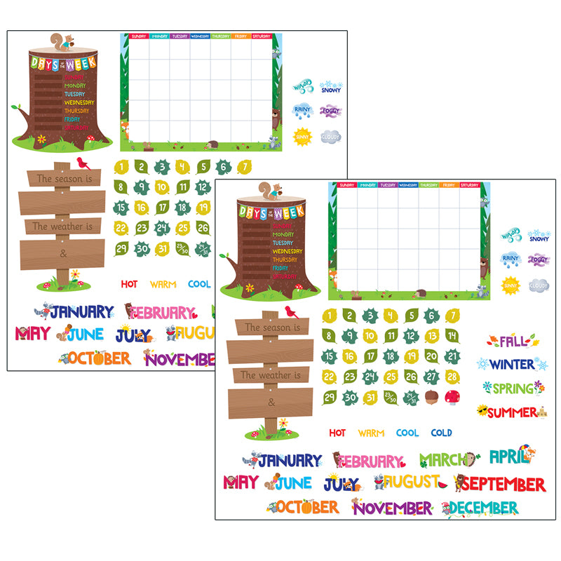 Woodland Friends Calendar Bulletin Board Set, 2 Sets