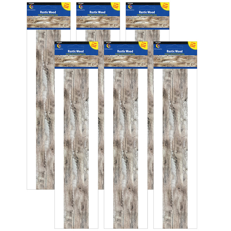 Rustic Wood Border, 35 Feet Per Pack, 6 Packs