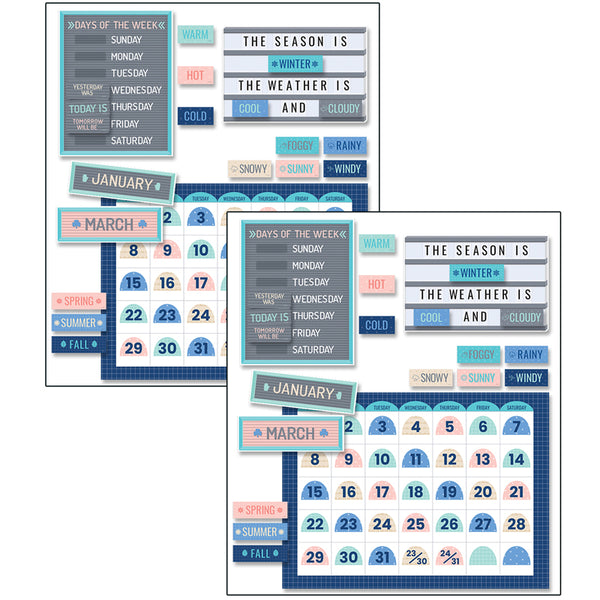 Calm & Cool Calendar Bulletin Board Set, 2 Sets