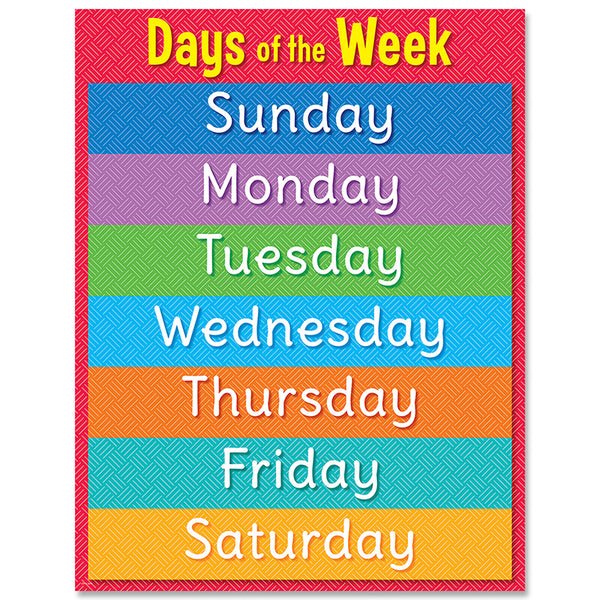 Days of the Week Chart