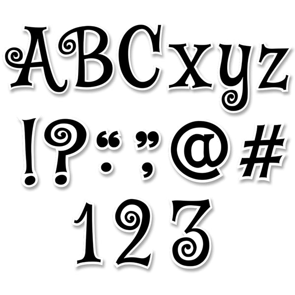 Black Swirl 4" Designer Letters, 245/Pack