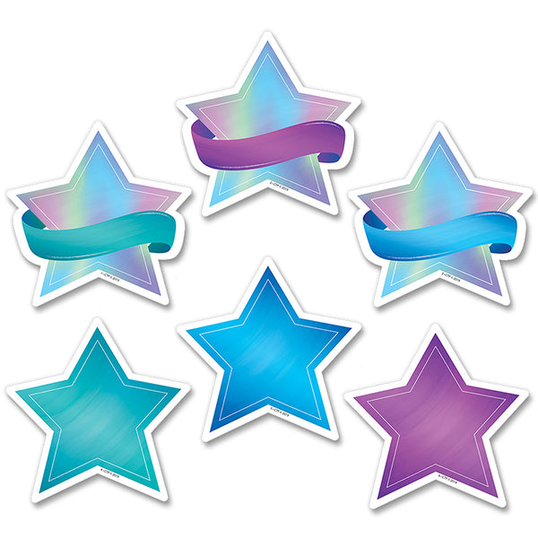 Mystical Magical Shimmering Stars 3" Designer Cut-Outs, 36/Pack