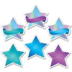 Mystical Magical Shimmering Stars 3" Designer Cut-Outs, 36/Pack