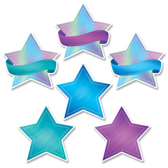 Mystical Magical Shimmering Stars 6" Designer Cut-Outs, 36/Pack