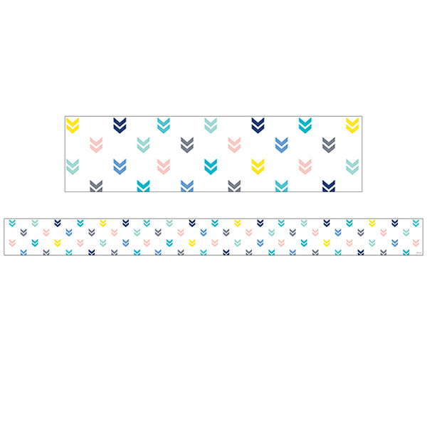 Calm & Cool Colorful Mini Chevrons Border, 35 Feet