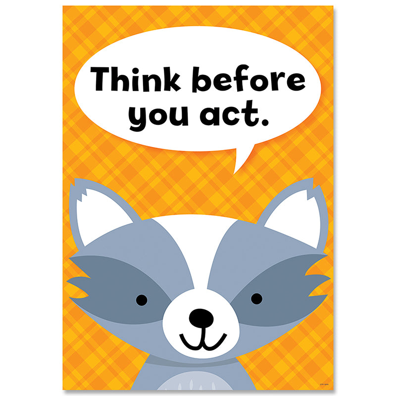 Think before you act Woodland Friends Inspire U Poster