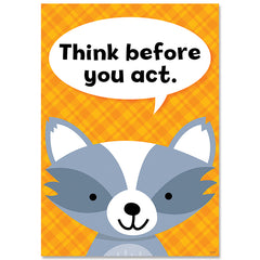 Think before you act Woodland Friends Inspire U Poster