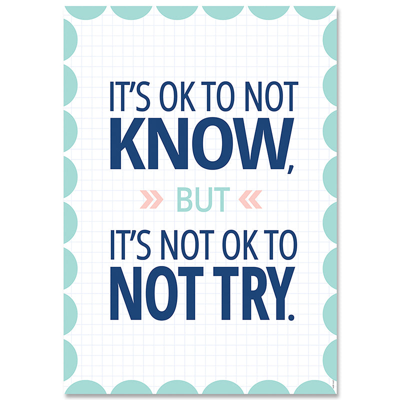 It's OK to not know… Calm & Cool Inspire U Poster