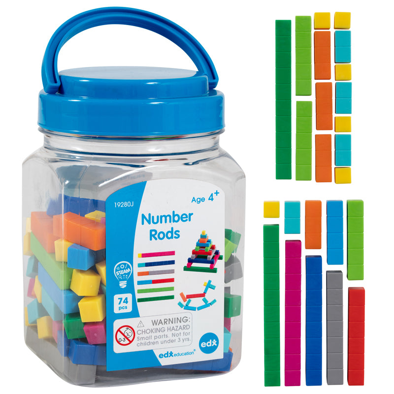 Number Rods - Mini Jar - Set of 74