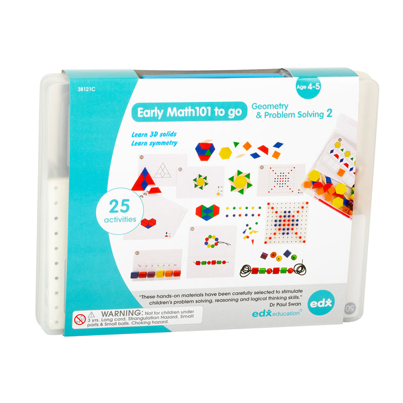 Early Math101 to go - Ages 4-5 - Geometry & Problem Solving - In Home Learning Kit for Kids - Homeschool Math Resources with 25+ Guided Activities