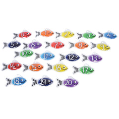 Rainbow Gel Number Fish - Set of 21