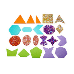 Rainbow Glitter Shapes - Set of 21 - 7 Colors - Explore Colors and Early Geometry