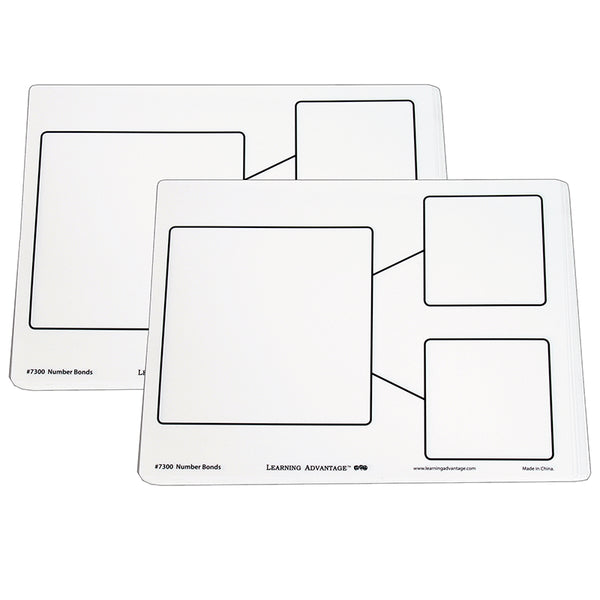 Number Bond Dry Erase Boards, 10 Per Set, 2 Sets