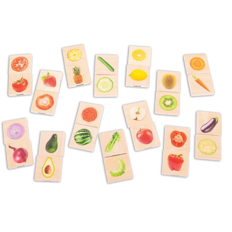 Wooden Fruit & Vegetable Match - Set of 28