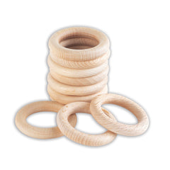 Small Wooden Rings - Set of 10