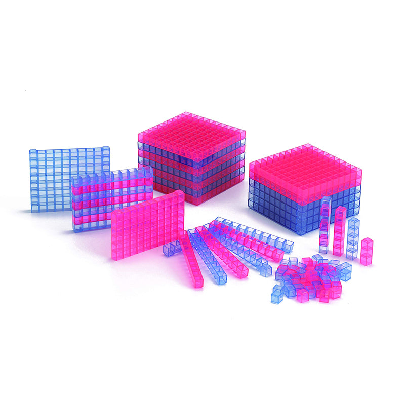 Transparent Interlocking Base Ten Set