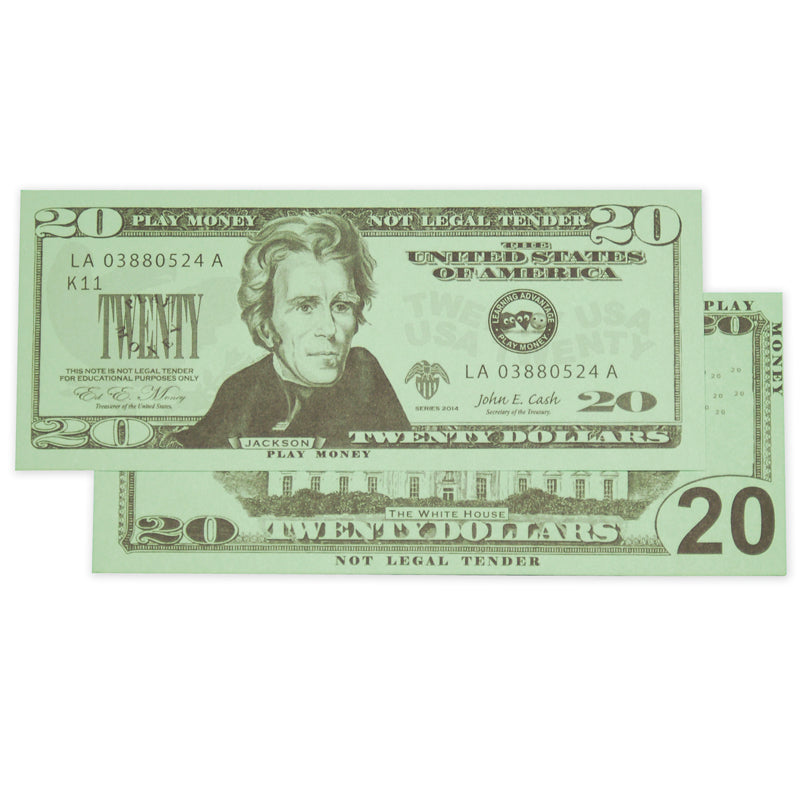 Play Bills - $20 Bills - Set of 100