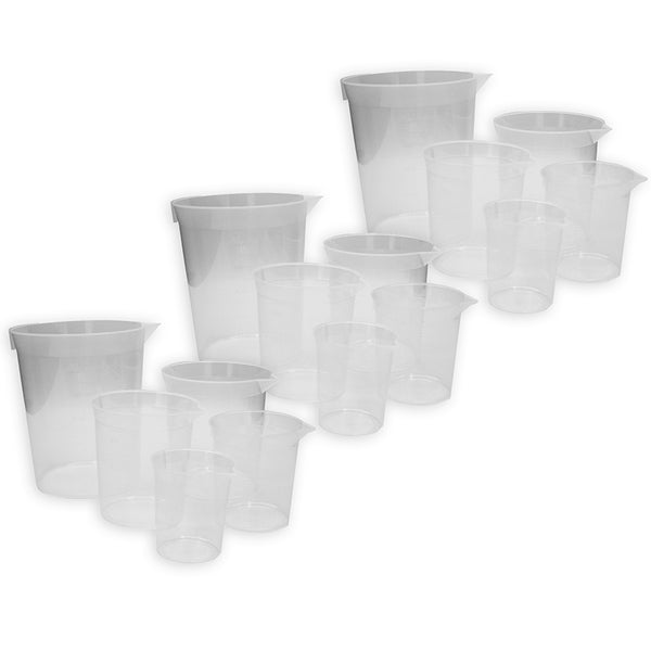 Economy Beakers, 5 Per Set, 3 Sets