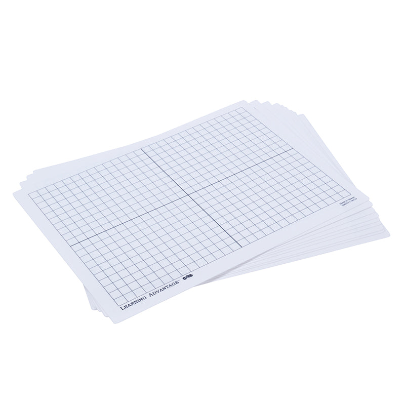 X-Y Axis Dry Erase Grid Boards - Set of 10