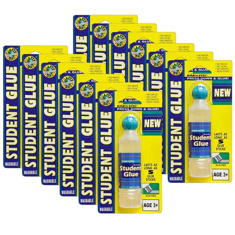 Student Glue, Clear, 1.7 oz, Pack of 12