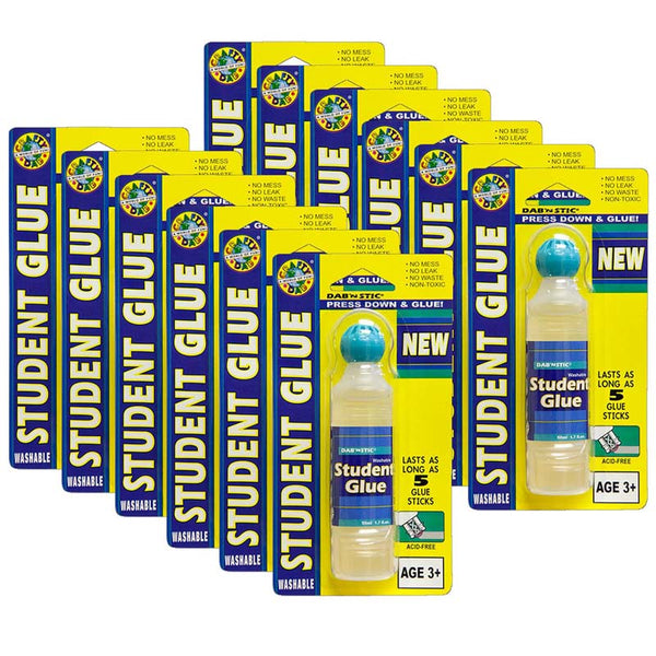 Student Glue, Clear, 1.7 oz, Pack of 12