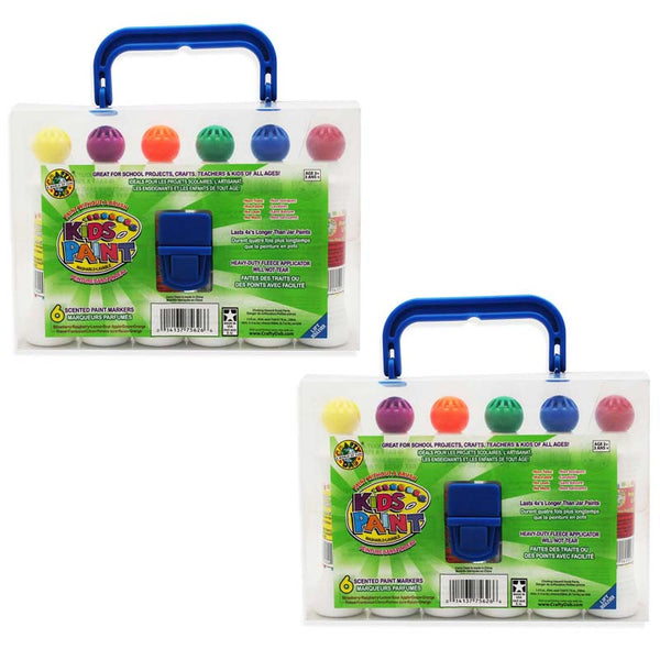 Kids Scented Paint Markers, Assorted Colors, 6 Per Pack, 2 Packs