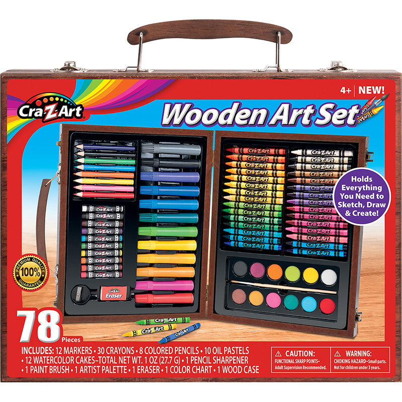 Wooden Art Set, 78 Pieces