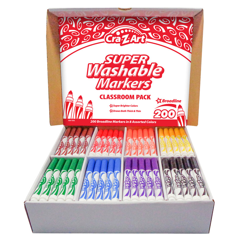 Washable Marker Classroom Pack, Broadline, 8 Color, Pack of 200