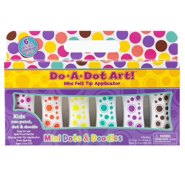 Mini Island Bright Dot Markers, 6 Colors