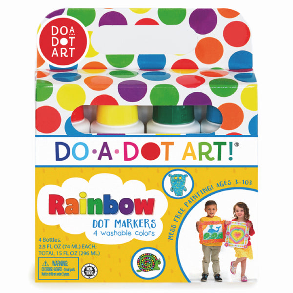 Washable Rainbow Dot Markers, 4 Count