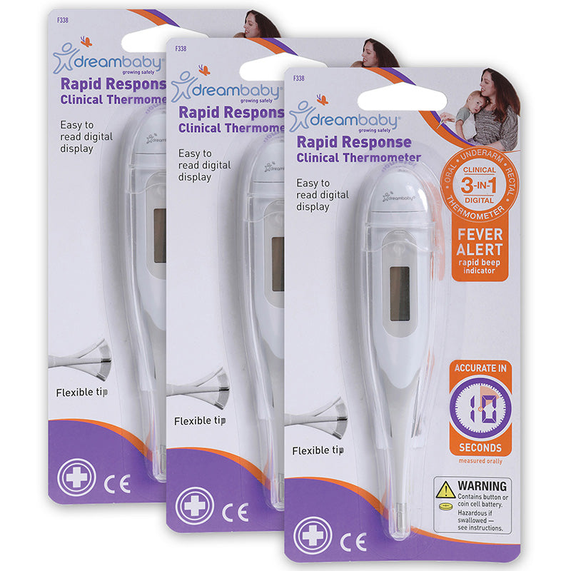 Rapid Response Clinical Digital Thermometer, Pack of 3