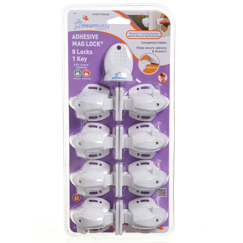 Adhesive Mag Locks® 8 Locks, 1 Key