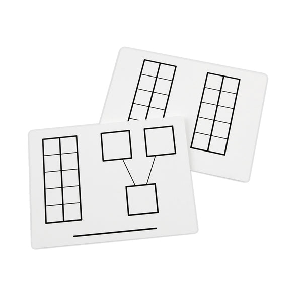 Write-On/Wipe-Off Ten-Frame Mats, Set of 10