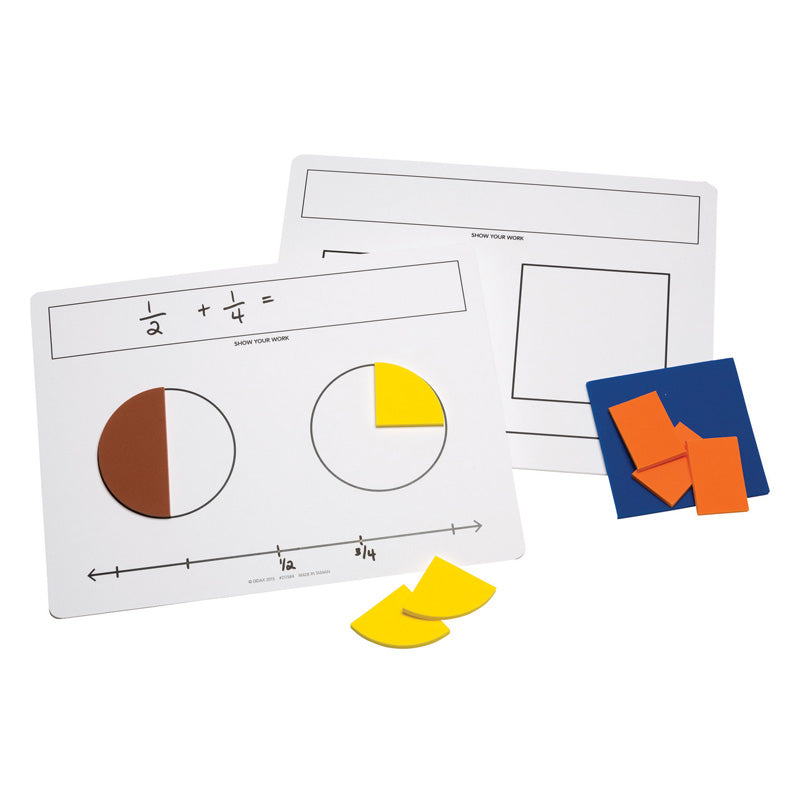 Write-On/Wipe-Off Fraction Mats, Set of 10