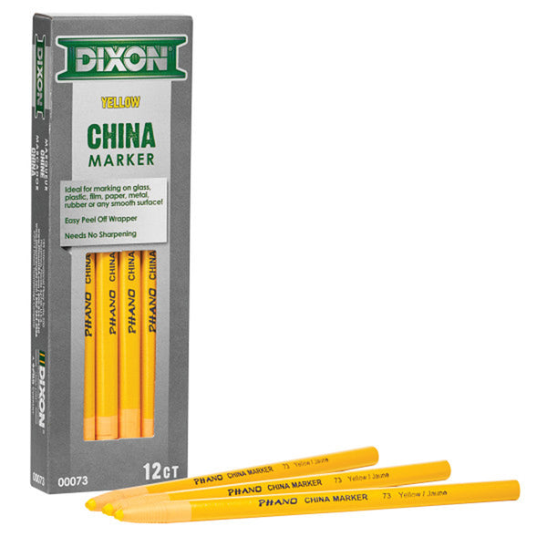 Phano China Markers, Yellow, Pack of 12