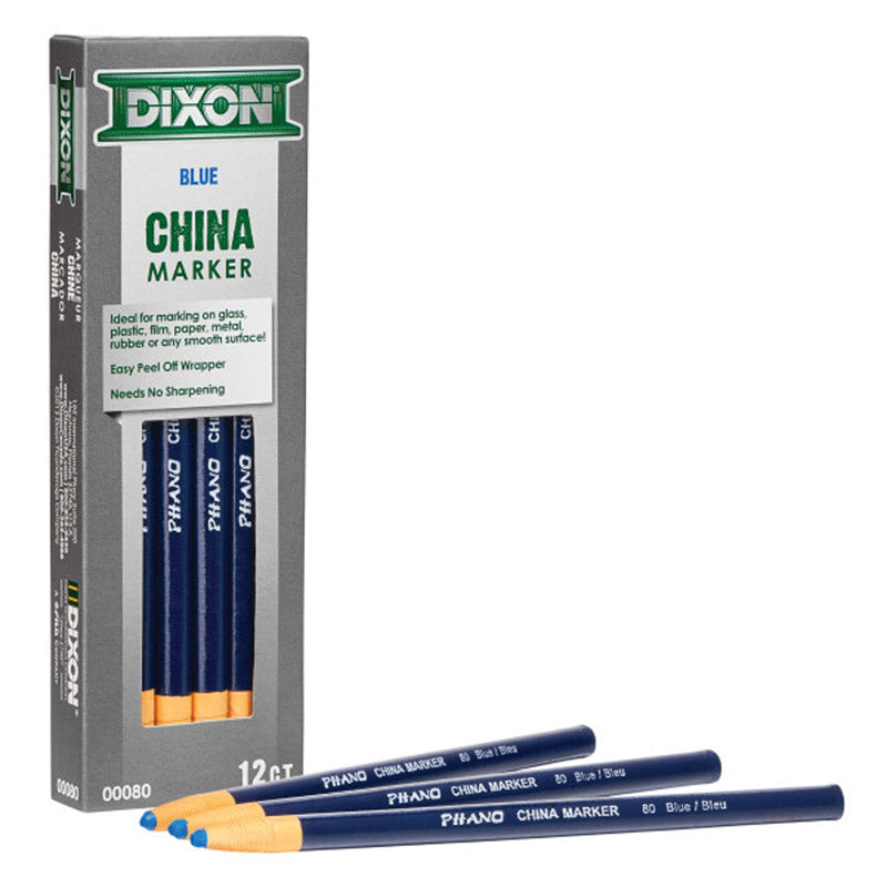 Phano China Markers, Blue, Pack of 12