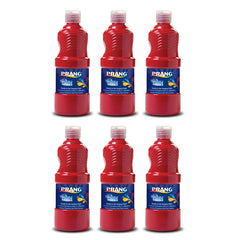 Washable Tempera Paint, Red, 16 oz, Pack of 6