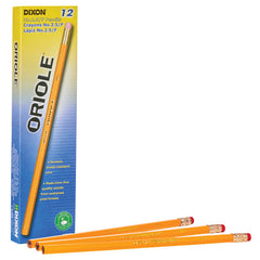 Pencils, No. 2.5 Medium Yellow, Unsharpened, Box of 12