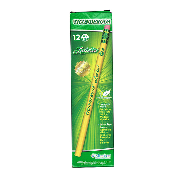 Laddie® Wood-Cased Pencils, #2 HB Soft, Yellow, 12 Ct