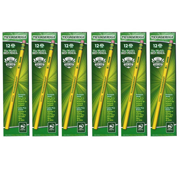 No. 2 Pencils, Unsharpened, 12 Per Pack, 6 Packs