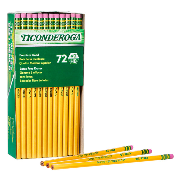 Original Ticonderoga® Pencils, No. 2 Soft, Unsharpened, Box of 72