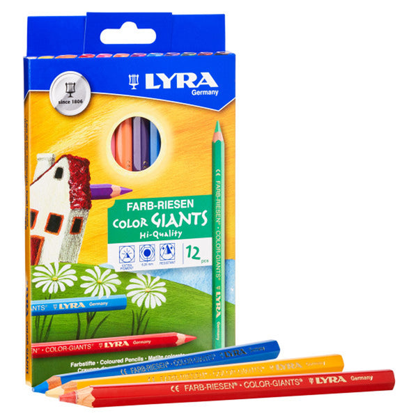 Color Giant Colored Pencils, 6.25mm, Lacquered, 12 Colors